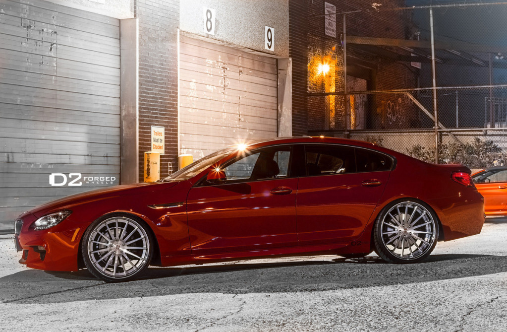 Red 2013 BMW 6 Series Gran Coupe (640) dropped on D2Forged 22 inch CV15