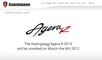 Name:  The Koenigsegg Agera R 2013 will be unveiled on March the 6th 2012   Koenigsegg.jpg
Views: 3894
Size:  20.9 KB