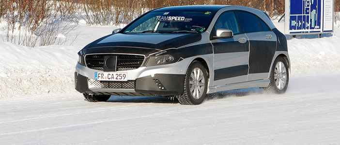 2012 Mercedes-Benz A-Class spotted winter testing virtually undisguised