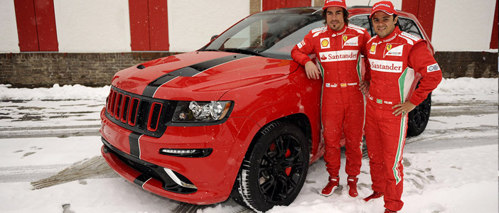 Alonso and Massa gifted a pair of Custom Ferrari-Red SRT8 Jeeps