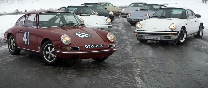 Seven generations of the Porsche 911