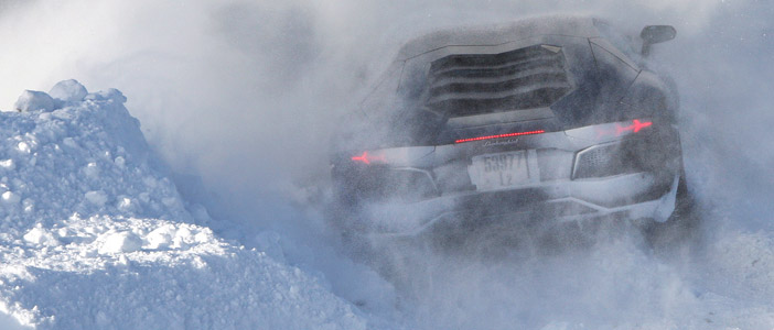 Lamborghini Test Driver Crashes Aventador Into Snow-Bank