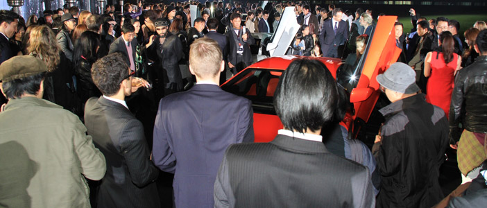 Spectacular event for the launch of the Lamborghini Aventador LP 700-4 in Japan