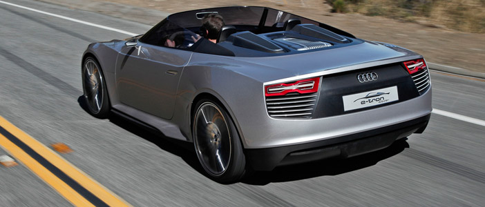 Audi shows the dynamic e-tron Spyder enjoying sunny Southern California
