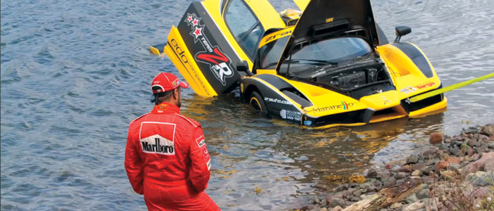 VIDEO: ZR Auto’s Enzo crashes into lake at the 2011 Targa Newfoundland Rally