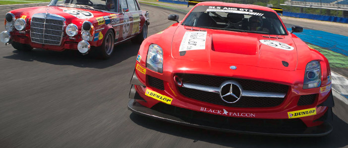 The SLS AMG GT3 in the look of the legendary Mercedes-Benz 300 SEL 6.8 AMG