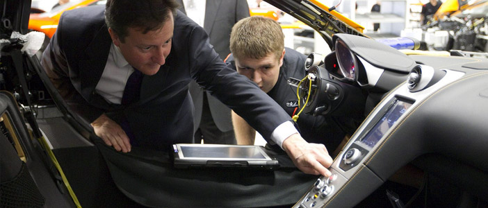 UK Prime Minister David Cameron Visits McLaren’s Brand-New Production Centre