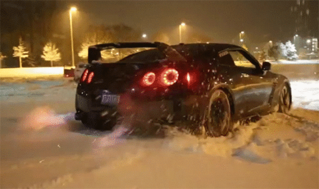 Dominate the Snow in a Fire-Crackling AWD Nissan GT-R