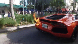 Valet’s Job Flames Out While Lamborghini Aventador Flames Up