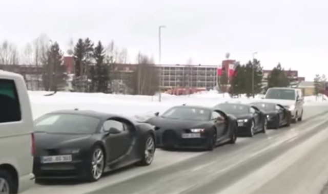 Dashing Through the Snow in Bugatti Chiron Prototypes