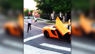 McLaren 650s Runs Stop Sign, Gets Skateboard to the Windshield