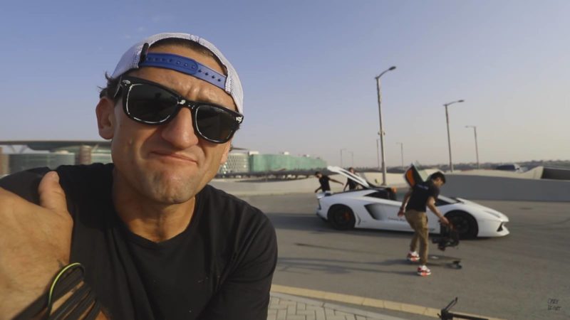 Only in Dubai: Casey Neistat Skateboards Behind a Lamborghini - TeamSpeed