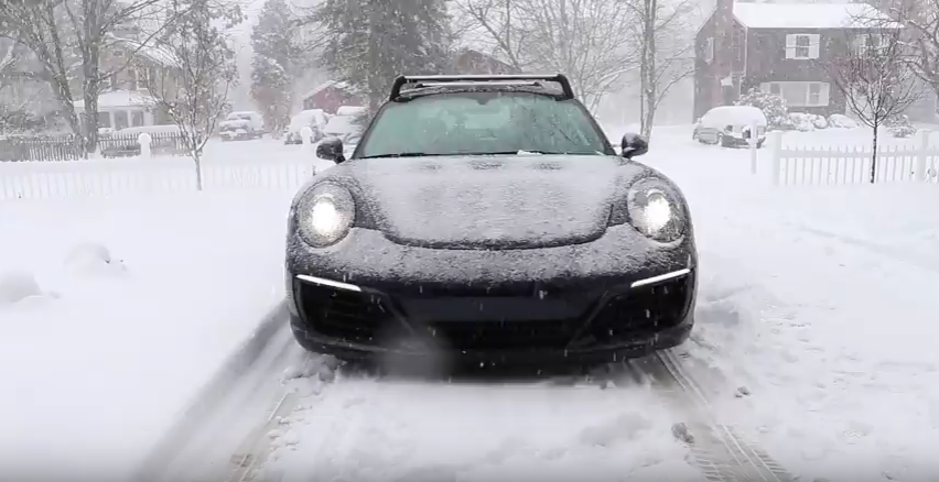 Enjoying a Snow Day in a Porsche 911 Carrera 4S - TeamSpeed
