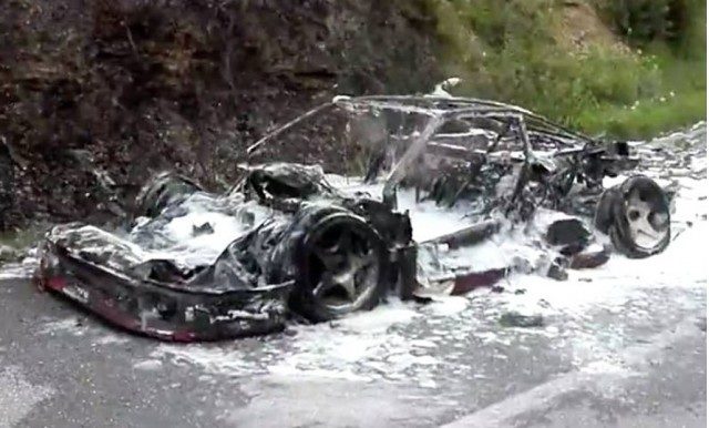 Insanely Rare Ferrari F40 Burnt to Ashes