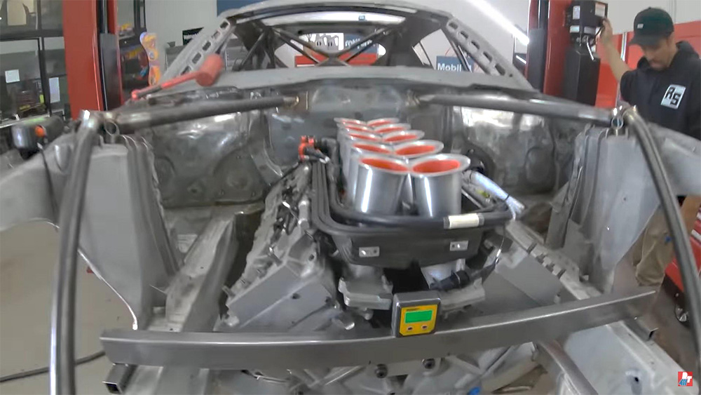 Ryan Tuerck Formula Supra Judd V10 engine installed